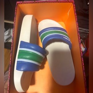 Tory Burch Striped Slides Nappa Leatherback 58607